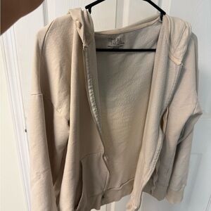 Time and Tru Beige Zip-Up Hoodie